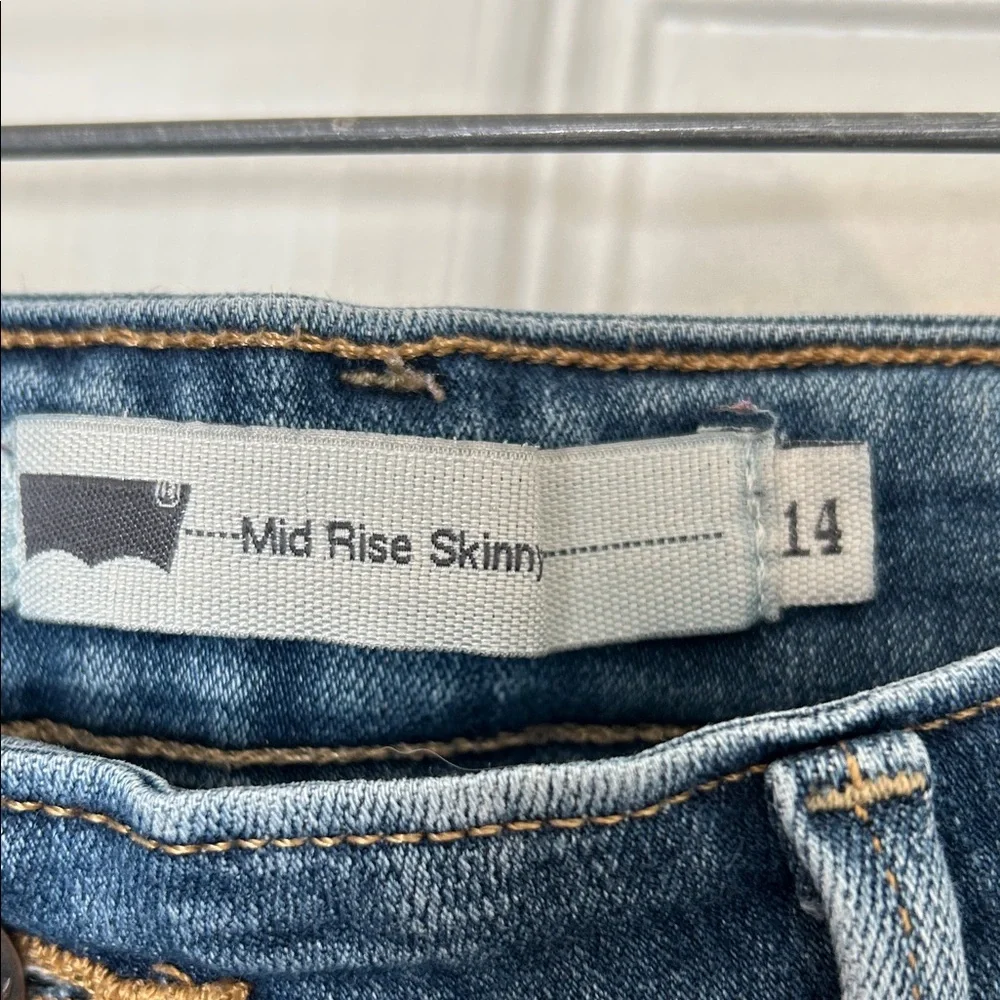 Levi's Blue mid rise skinny Leg stretch Denim Jeans - Picture 2 of 3